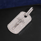 Crucifix Tag Pendant — Moissanite, 925 Silver