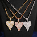 Elongated Heart Pendant — Moissanite, 925 Silver