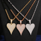 Elongated Heart Pendant — Moissanite, 925 Silver