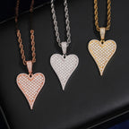 Elongated Heart Pendant — Moissanite, 925 Silver