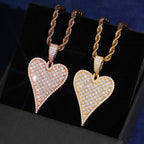 Elongated Heart Pendant — Moissanite, 925 Silver