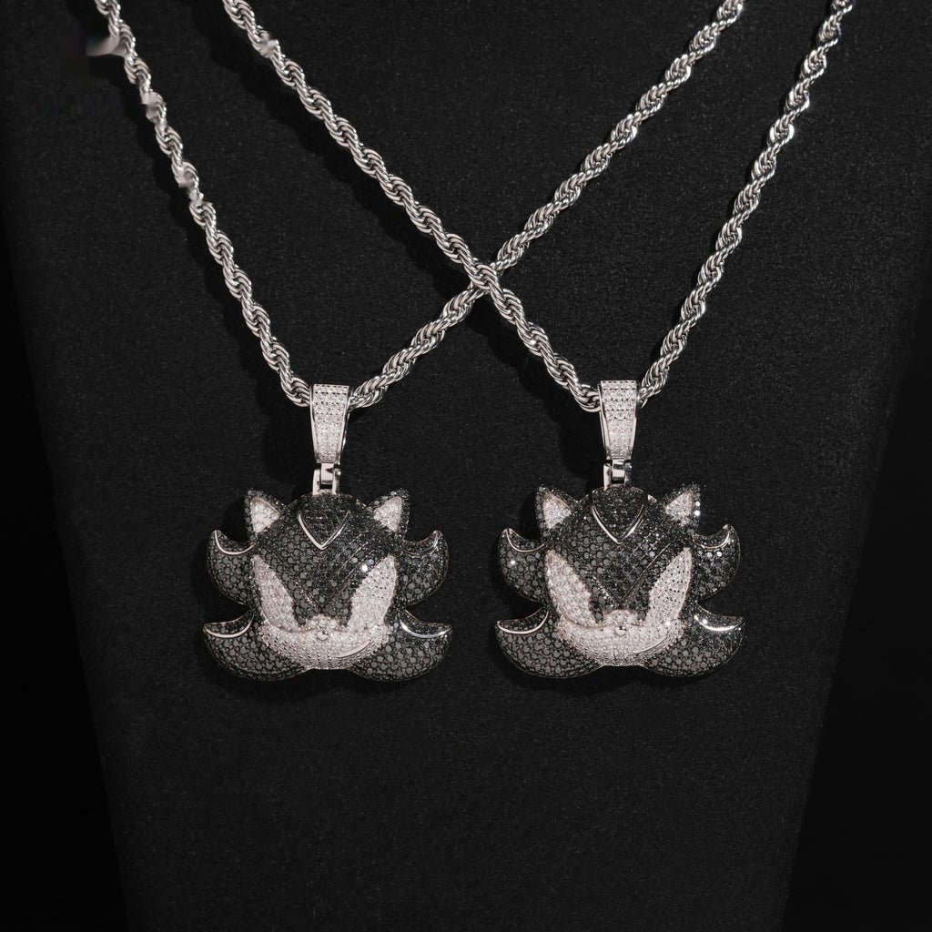 Fox Face Pendant — Moissanite, 925 Silver
