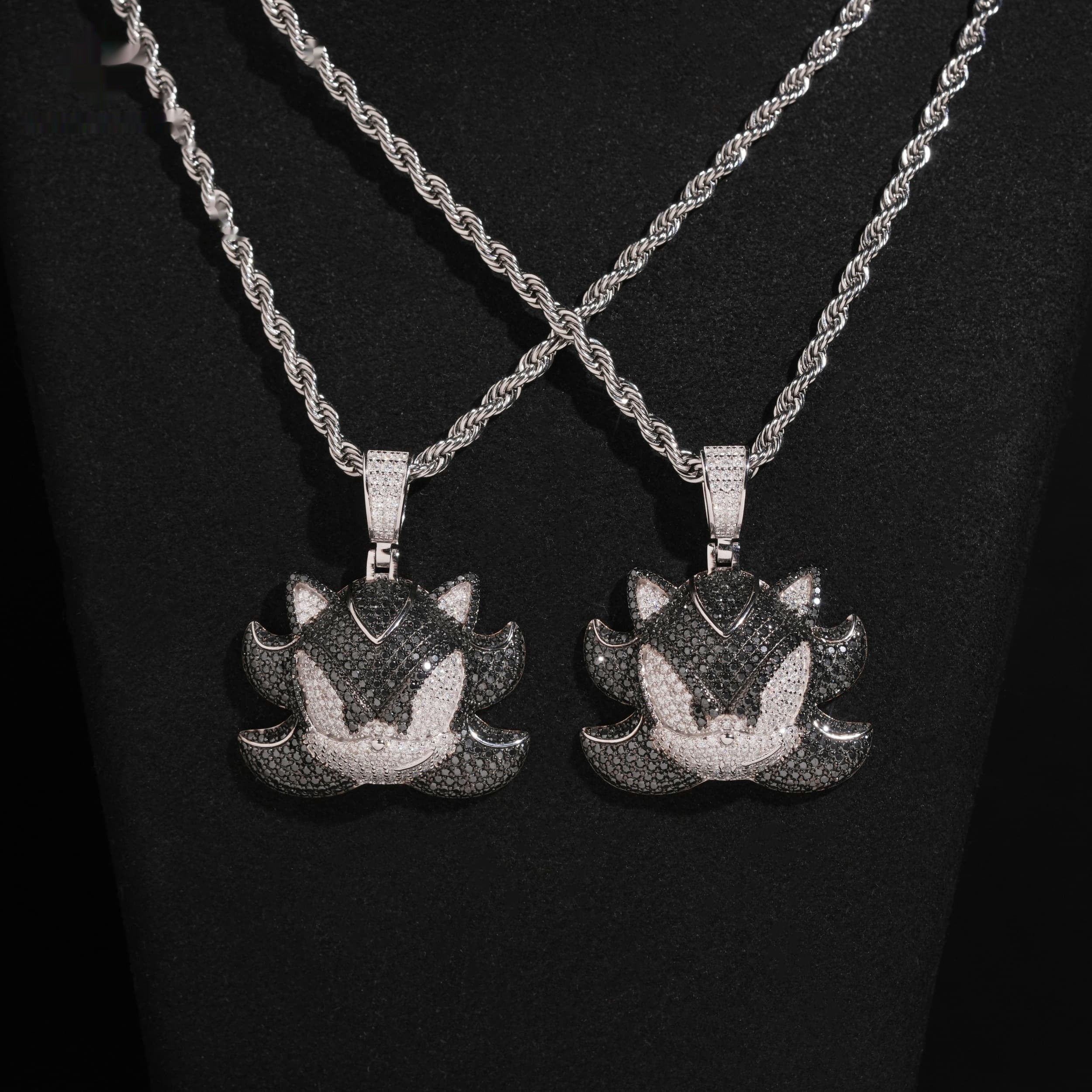 Fox Face Pendant — Moissanite, 925 Silver