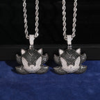 Fox Face Pendant — Moissanite, 925 Silver