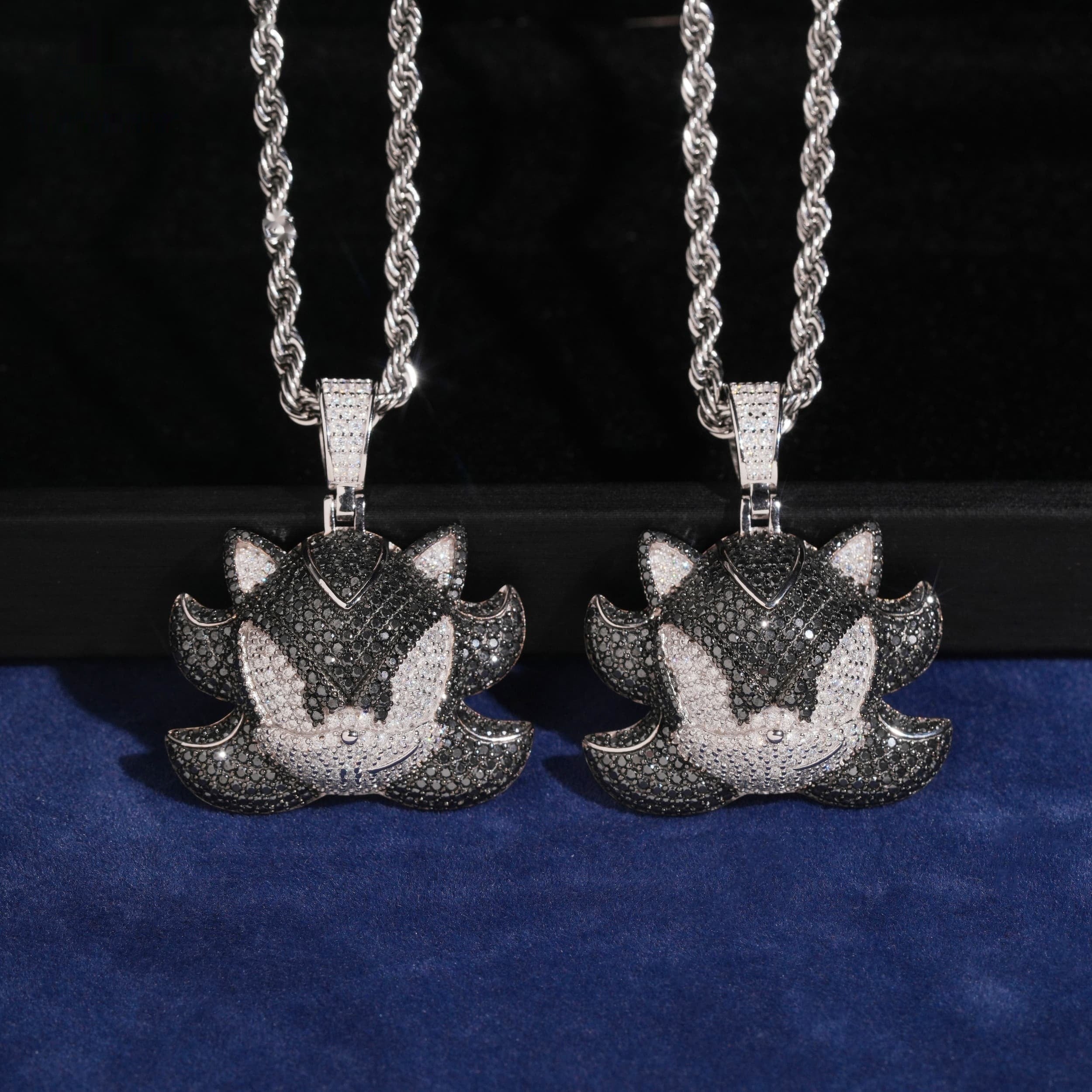 Fox Face Pendant — Moissanite, 925 Silver