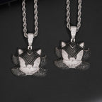 Fox Face Pendant — Moissanite, 925 Silver