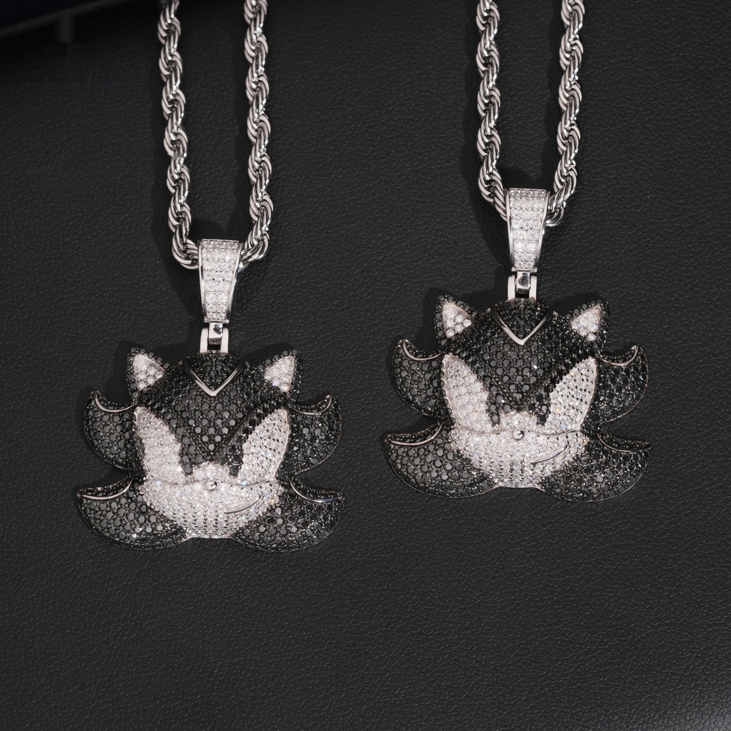 Fox Face Pendant — Moissanite, 925 Silver