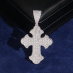 Gothic Cross Pendant — Moissanite, 925 Silver