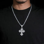 Gothic Cross Pendant — Moissanite, 925 Silver