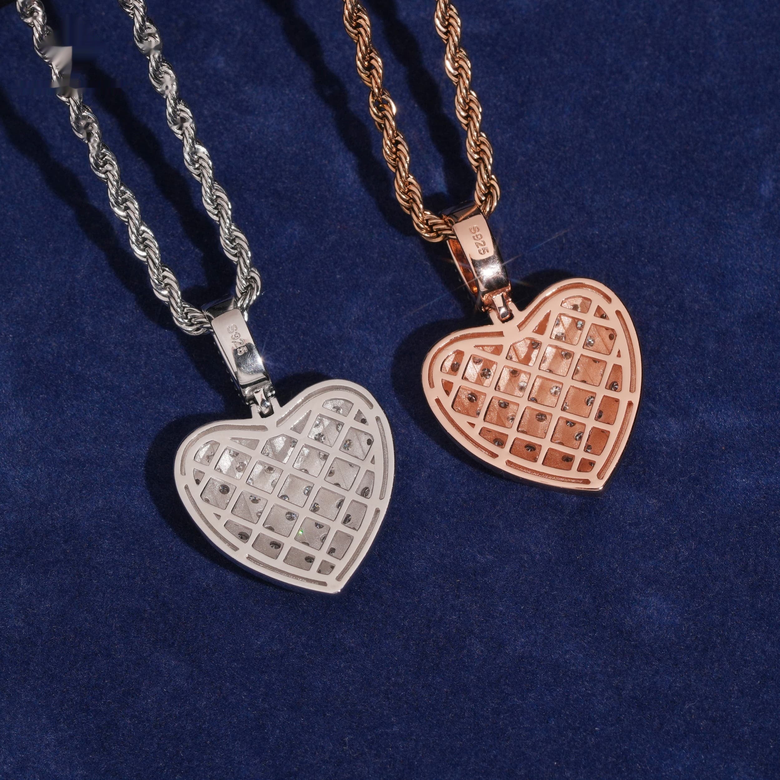 Puffed Heart Pendant — Moissanite, 925 Silver