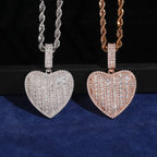 Puffed Heart Pendant — Moissanite, 925 Silver