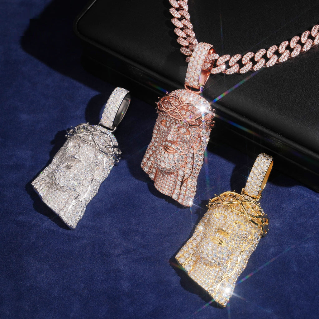 Jesus Piece Pendant — Moissanite, 925 Silver