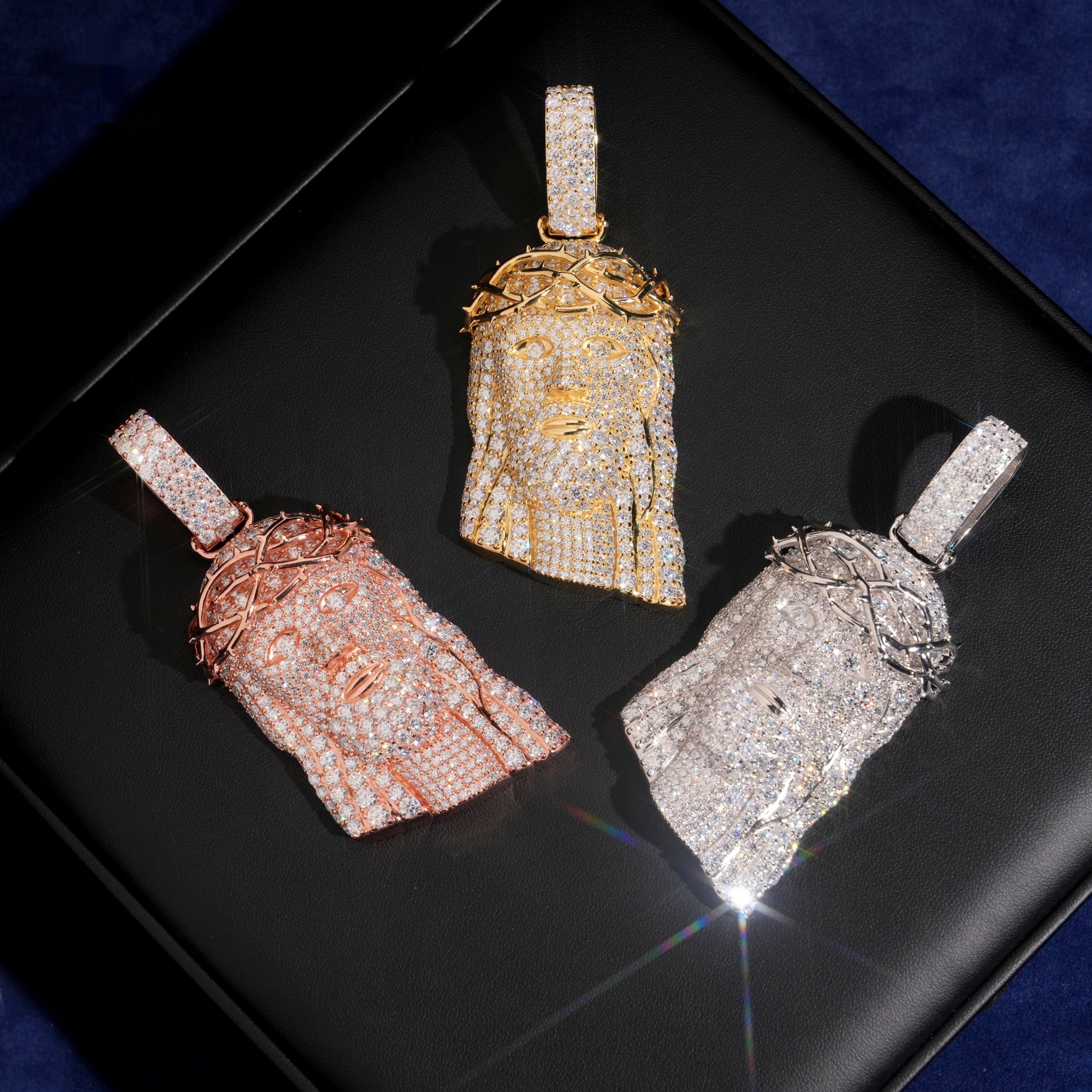 Jesus Piece Pendant — Moissanite, 925 Silver