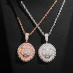 Lion Head Pendant — Moissanite, 925 Silver