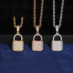 Padlock Pendant — Moissanite, 925 Silver