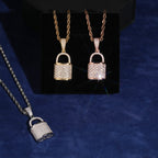 Padlock Pendant — Moissanite, 925 Silver