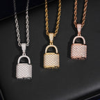 Padlock Pendant — Moissanite, 925 Silver