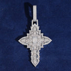 Marquise Cross Pendant — Moissanite, 925 Silver