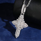Marquise Cross Pendant — Moissanite, 925 Silver