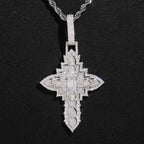 Marquise Cross Pendant — Moissanite, 925 Silver