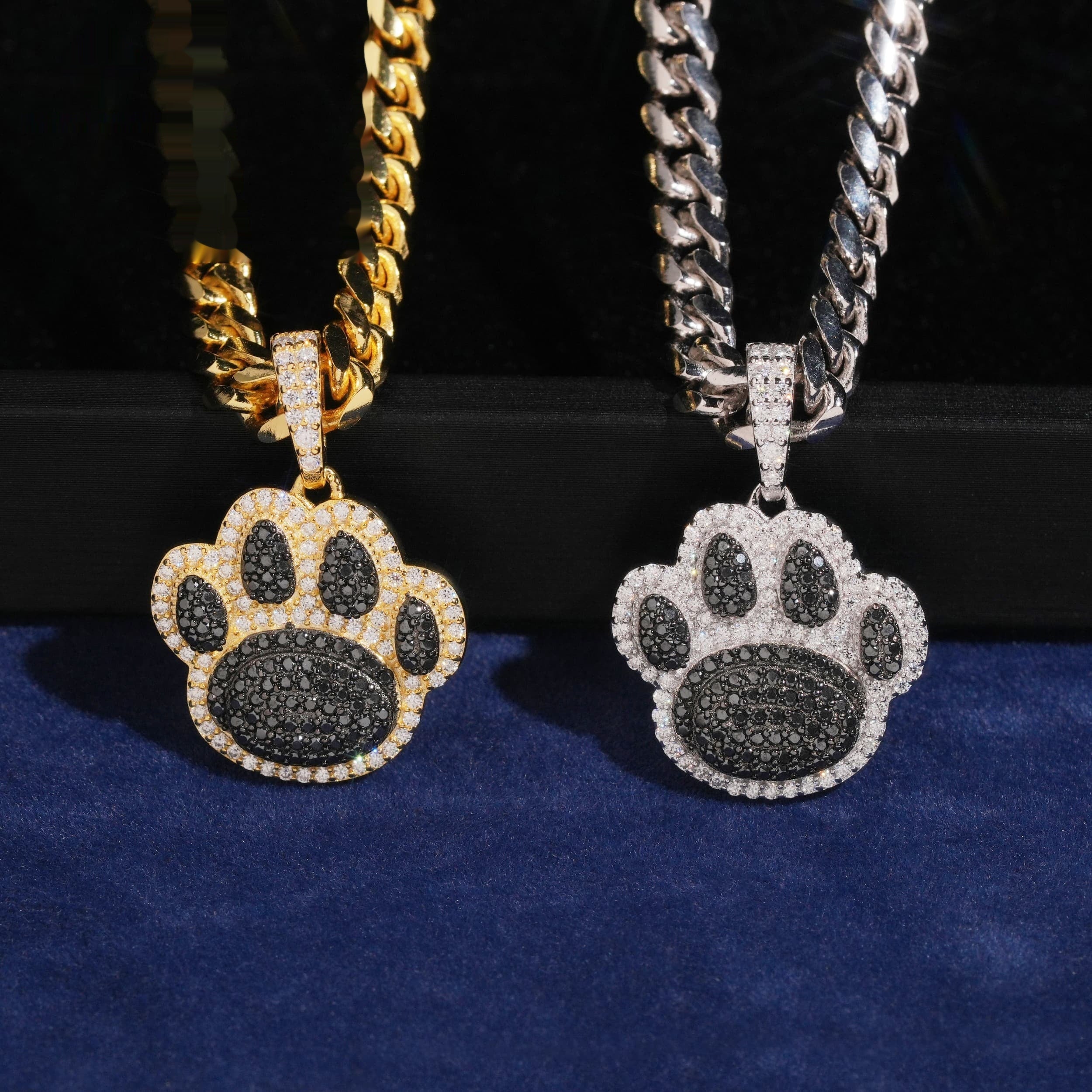 Paw Print Pendant — Moissanite, 925 Silver