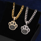 Paw Print Pendant — Moissanite, 925 Silver