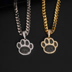 Paw Print Pendant — Moissanite, 925 Silver
