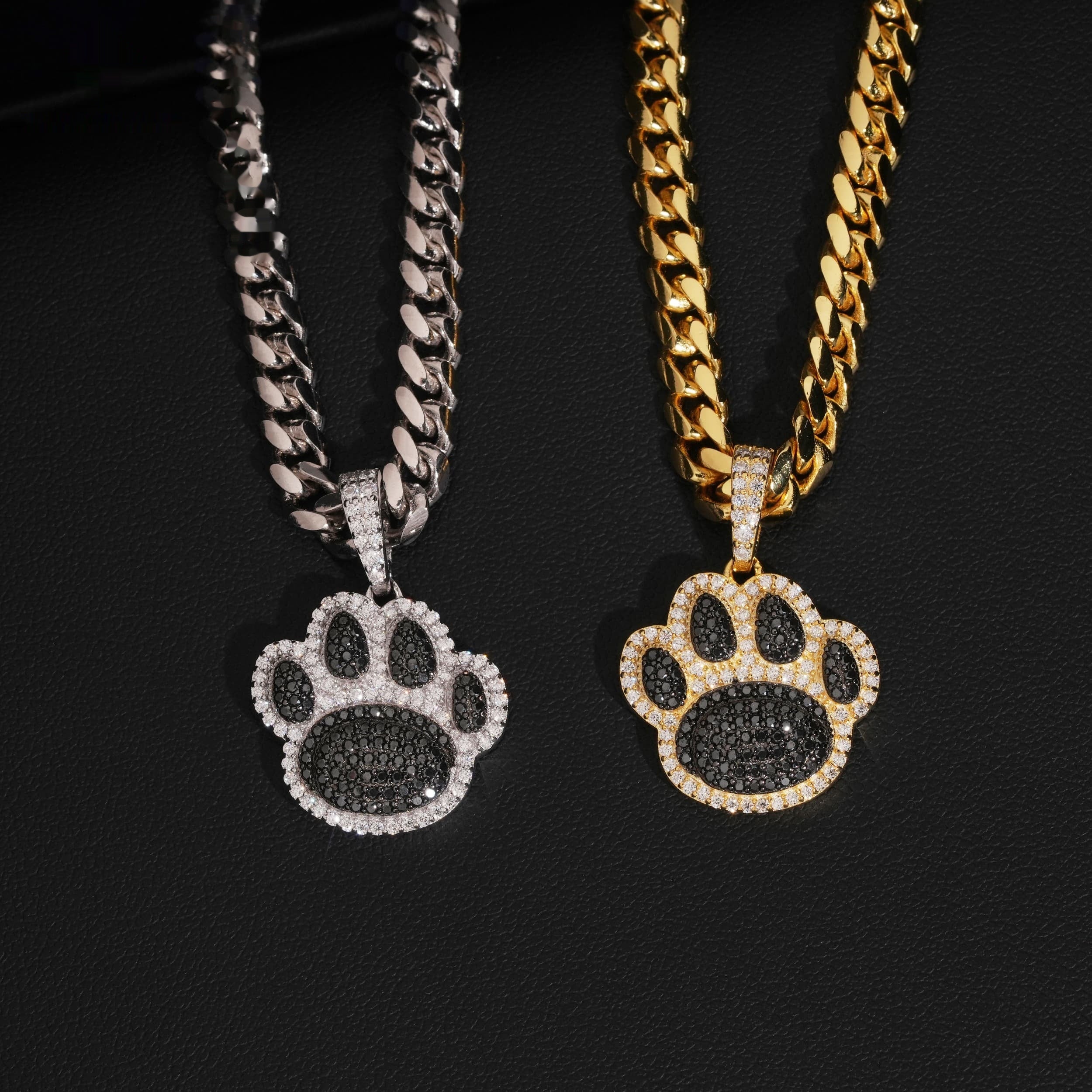 Paw Print Pendant — Moissanite, 925 Silver