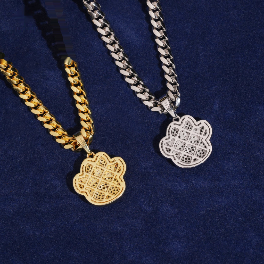 Paw Print Pendant — Moissanite, 925 Silver