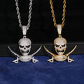 Pirate Skull Pendant — Moissanite, 925 Silver