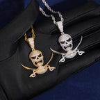 Pirate Skull Pendant — Moissanite, 925 Silver