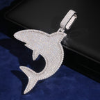 Shark Pendant — Moissanite, 925 Silver