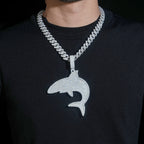 Shark Pendant — Moissanite, 925 Silver