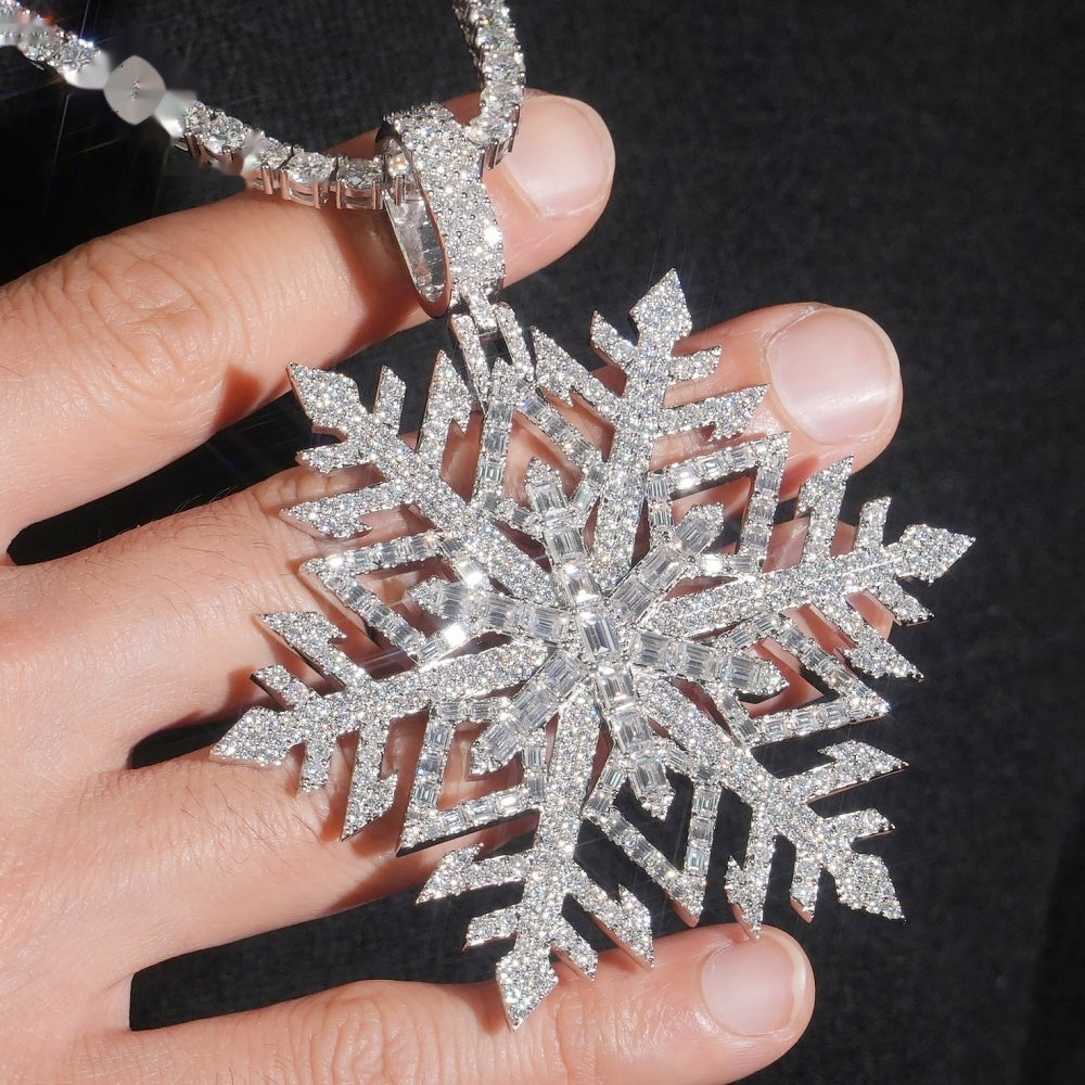 Snowflake Pendant — Moissanite, 925 Silver