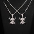 Straw Hat Skull Pendant — Moissanite, 925 Silver