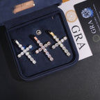 Tennis Cross Pendant — Moissanite, 925 Silver