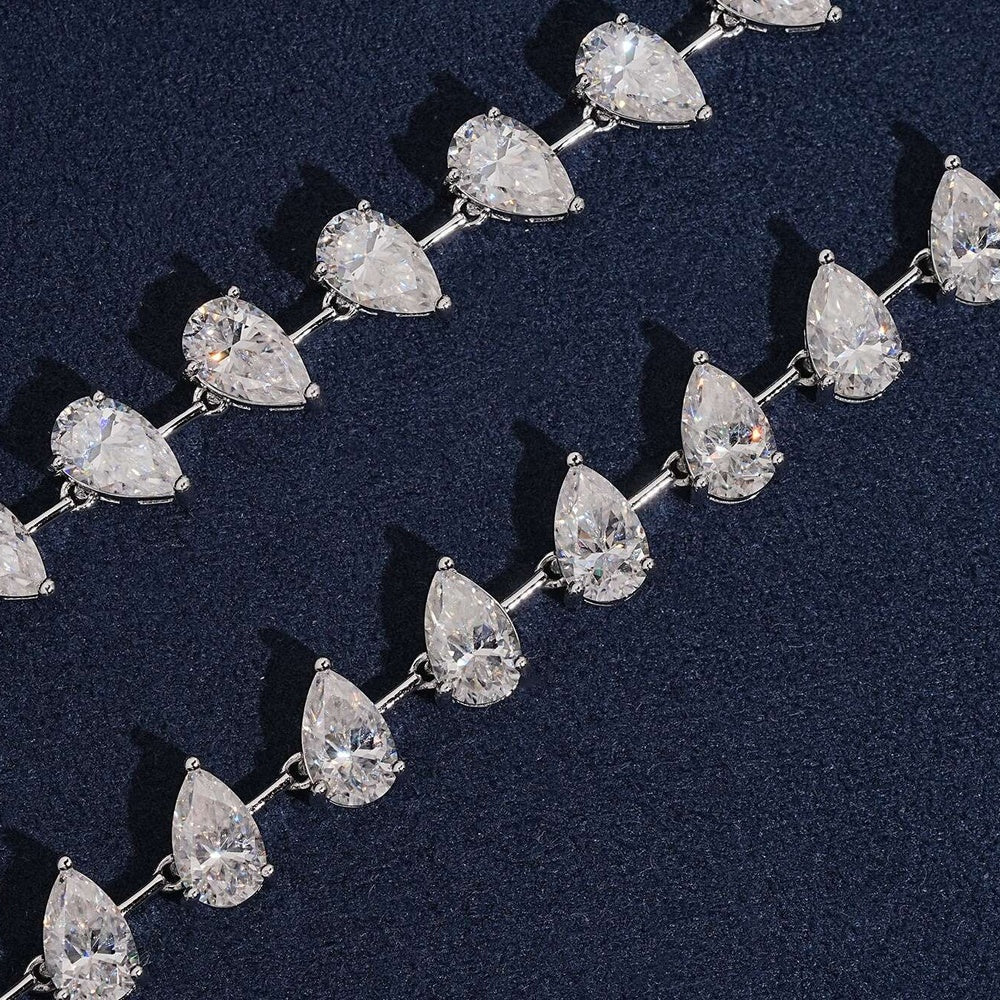 Pear Drop Necklace — Moissanite, 925 Silver