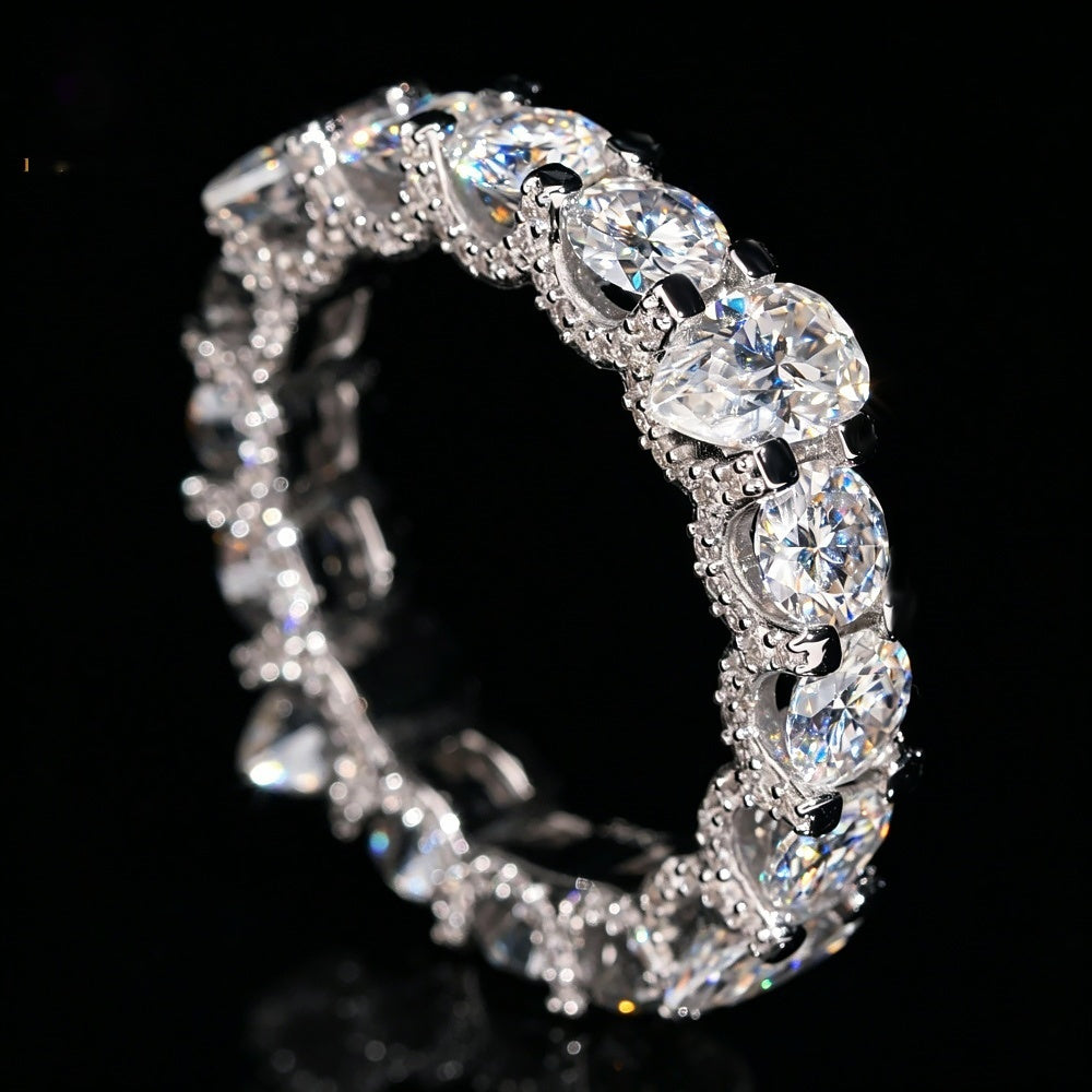 Pear & Round Eternity Ring — Moissanite, 925 Silver