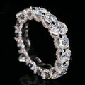 Pear & Round Eternity Ring — Moissanite, 925 Silver