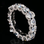 Pear & Round Eternity Ring — Moissanite, 925 Silver