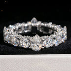 Pear & Round Eternity Ring — Moissanite, 925 Silver