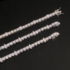 Pear & Round Tennis Bracelet — Moissanite, 925 Silver