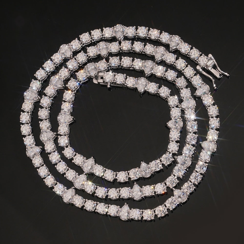 Pear & Round Tennis Bracelet — Moissanite, 925 Silver