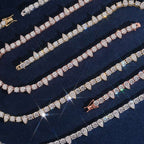 Pear & Round Tennis Chain — Moissanite, 925 Silver