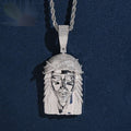 Polished Jesus Head Pendant — Moissanite, 925 Silver