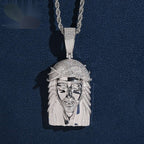 Polished Jesus Head Pendant — Moissanite, 925 Silver