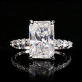 Radiant Cut Engagement Ring — Moissanite, 925 Silver