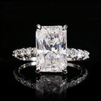 Radiant Cut Engagement Ring — Moissanite, 925 Silver