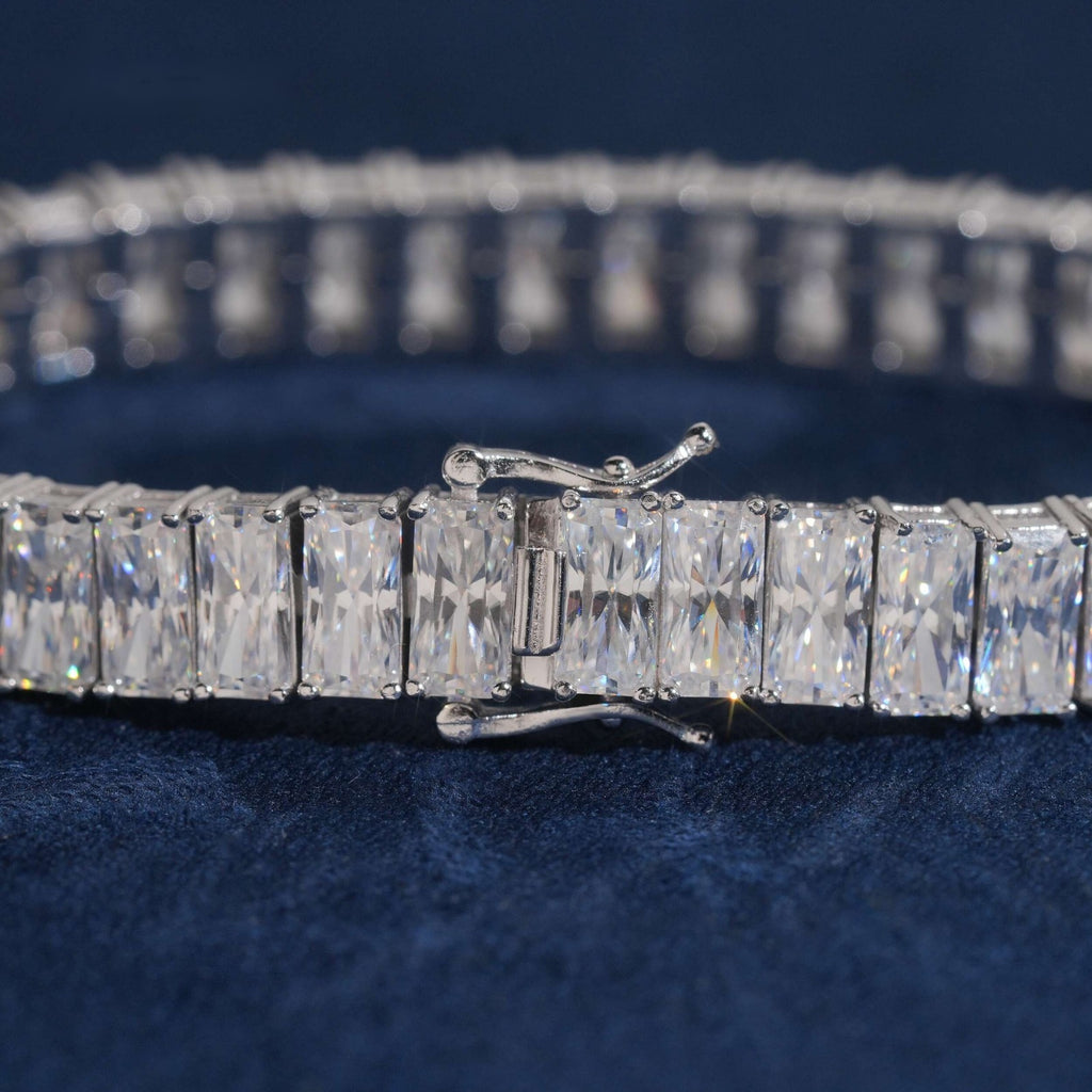 Radiant Cut Tennis Bracelet — Moissanite, 925 Silver