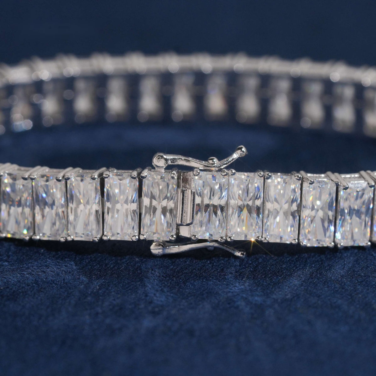 Radiant Cut Tennis Bracelet — Moissanite, 925 Silver